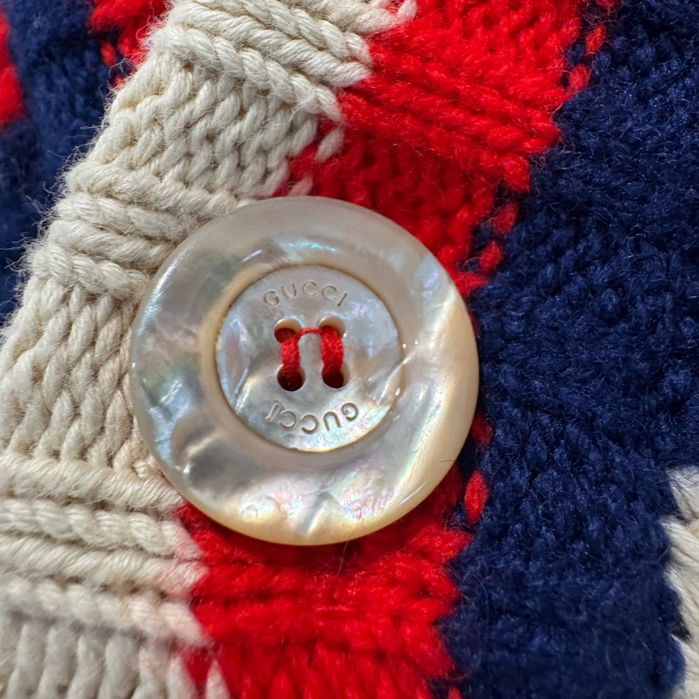 Gucci Red and Navy Striped Cardigan (Men’s XS/Womens Small/Medium) - Picture 4 of 11